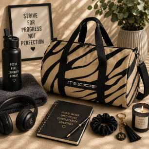 Goldene Zebrastreifen-Muster  Duffle Bag
