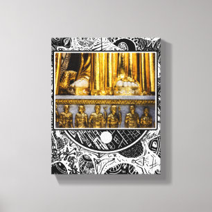 Goldene Zehen Skulpturale Detailrahmenkunst Leinwanddruck