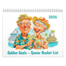 Goldene Ziele – 2026 Kalender für Senioren Bucket