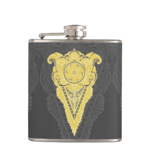 Goldene Zierflame Flachmann