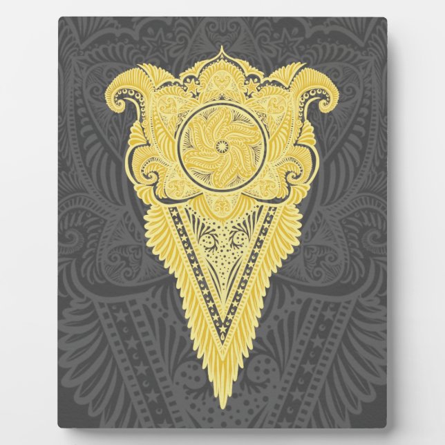 Goldene Zierflame Fotoplatte (Vorderseite)