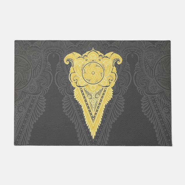 Goldene Zierflame Fußmatte (Vorderseite)