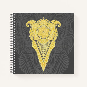 Goldene Zierflame Notizbuch