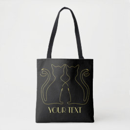 Goldene Zipkatzen in der Liebe Tasche