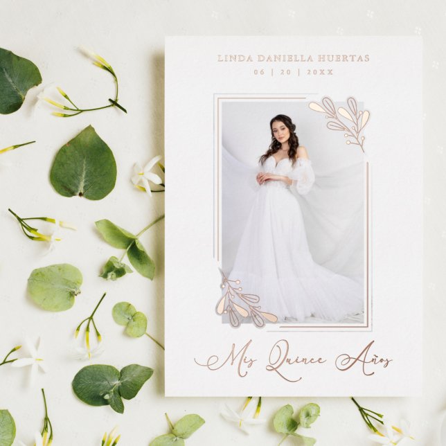 Goldene Zweige der spanischen Real Rose Folieneinladung (Von Creator hochgeladen)