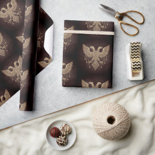Goldene Zwilling Rabe Nordische Mythologie Schwarz Geschenkpapier