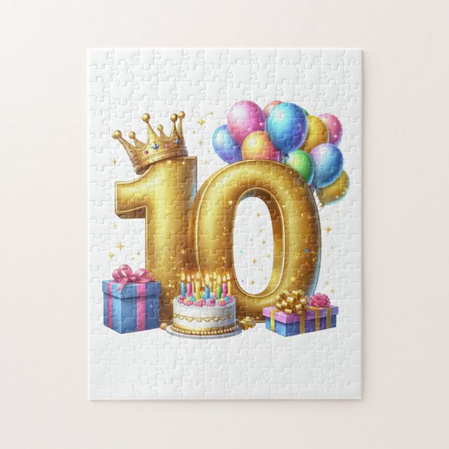 Goldener 10. Geburtstag (Vertikal)