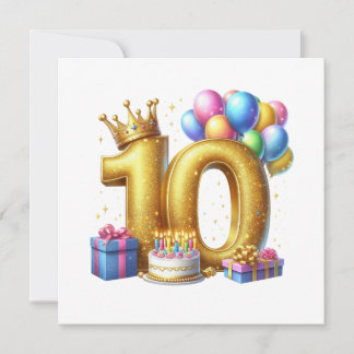 Goldener 10. Geburtstag Einladung