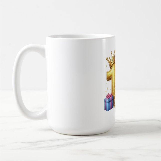 Goldener 10. Geburtstag Kaffeetasse (Links)