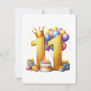 Goldener 11. Geburtstag Einladung