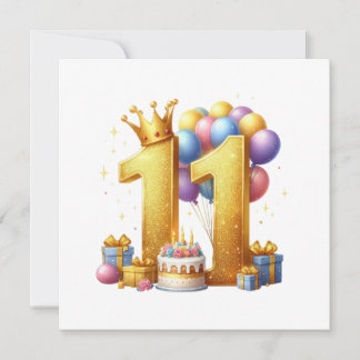 Goldener 11. Geburtstag Einladung