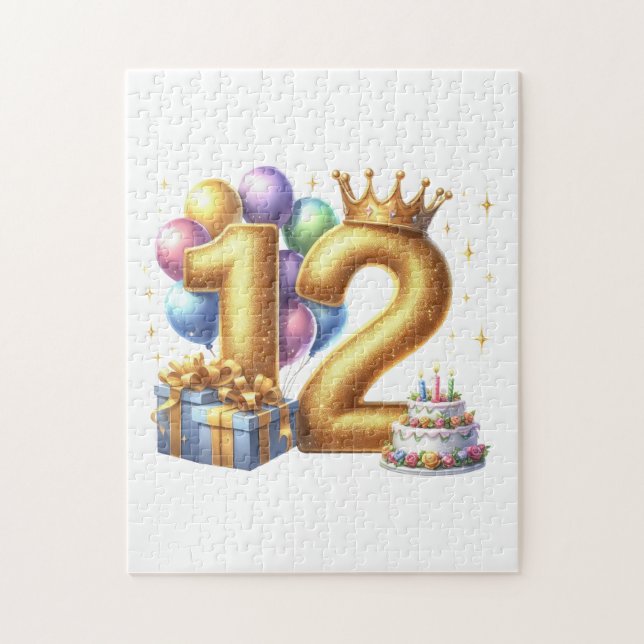 Goldener 12. Geburtstag (Vertikal)