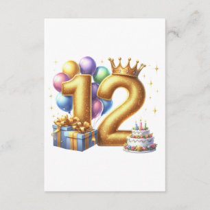 Goldener 12. Geburtstag Begleitkarte