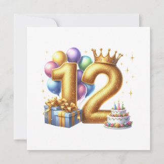 Goldener 12. Geburtstag Einladung