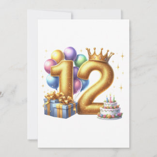 Goldener 12. Geburtstag Einladung