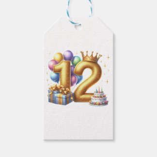Goldener 12. Geburtstag Geschenkanhänger