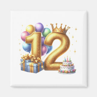 Goldener 12. Geburtstag Magnet