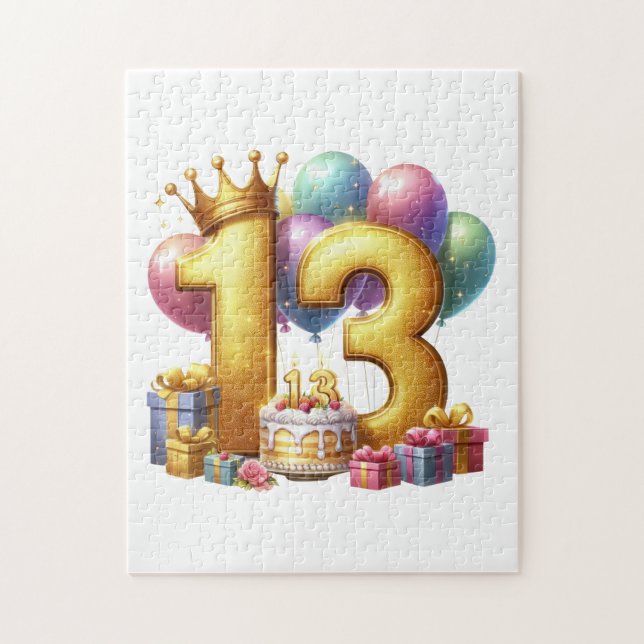Goldener 13. Geburtstag (Vertikal)