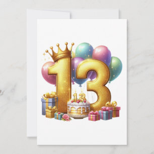 Goldener 13. Geburtstag Ankündigung
