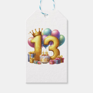 Goldener 13. Geburtstag Geschenkanhänger