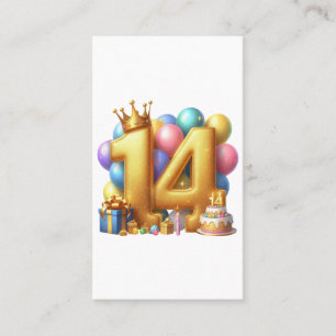 Goldener 14. Geburtstag Visitenkarte