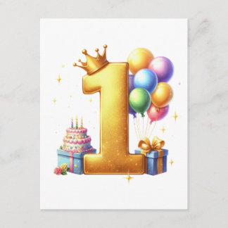 Goldener 1. Geburtstag Begleitkarte