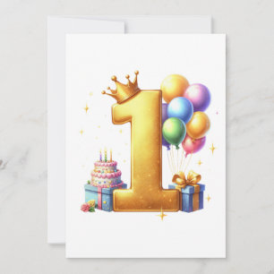Goldener 1. Geburtstag Einladung