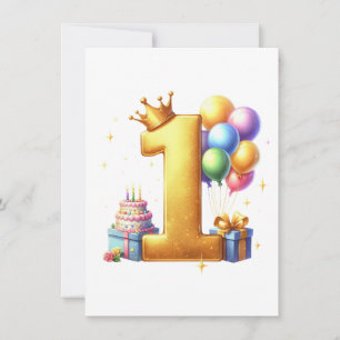 Goldener 1. Geburtstag Einladung