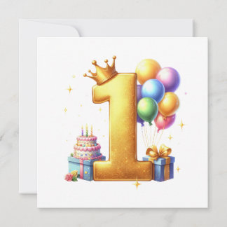 Goldener 1. Geburtstag Einladung
