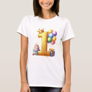Goldener 1. Geburtstag T-Shirt