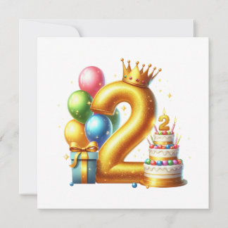Goldener 2. Geburtstag Einladung