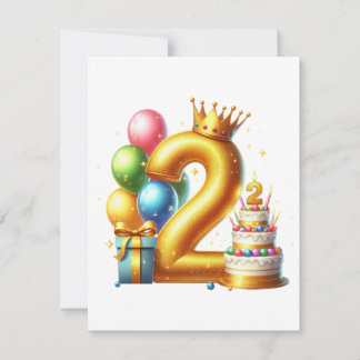Goldener 2. Geburtstag Einladung