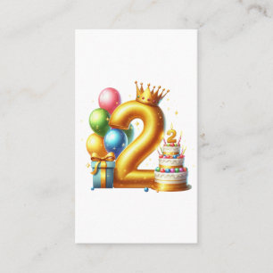 Goldener 2. Geburtstag Visitenkarte