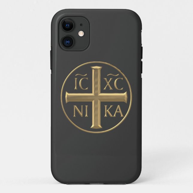 Goldener "3-D" Jesus Christus: Erobert Case-Mate iPhone Hülle (Rückseite)