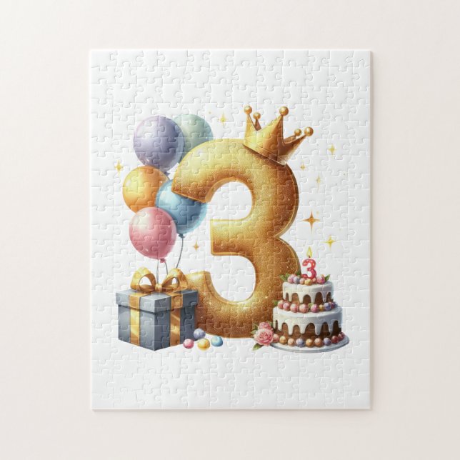 Goldener 3. Geburtstag (Vertikal)