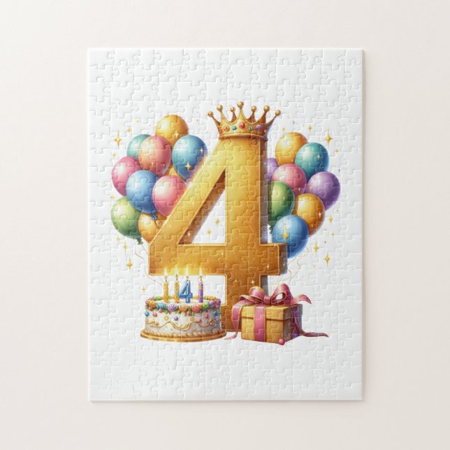 Goldener 4. Geburtstag (Vertikal)