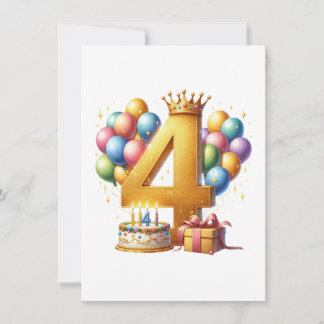 Goldener 4. Geburtstag Einladung