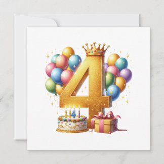 Goldener 4. Geburtstag Einladung