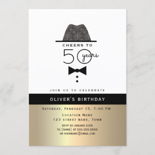 Goldener 50. Geburtstag für Männer Einladung