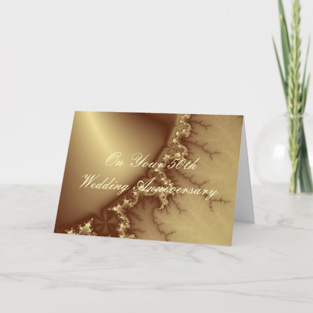 Goldener 50. Hochzeitstag Karte (Vorderseite)