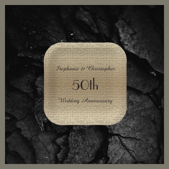 Goldener 50. Hochzeitstag, Namen, Pappteller (Von Creator hochgeladen)