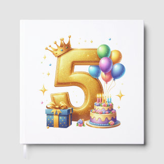 Goldener 5. Geburtstag Gästebuch