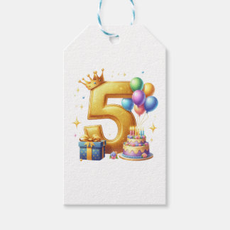 Goldener 5. Geburtstag Geschenkanhänger