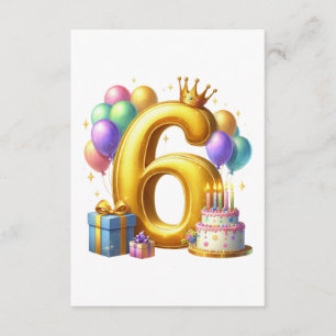 Goldener 6. Geburtstag Begleitkarte