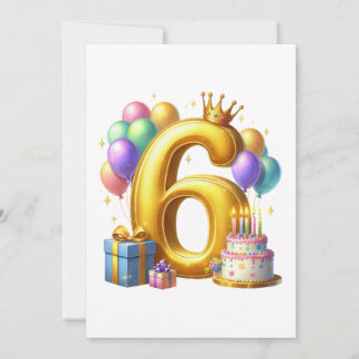Goldener 6. Geburtstag Einladung