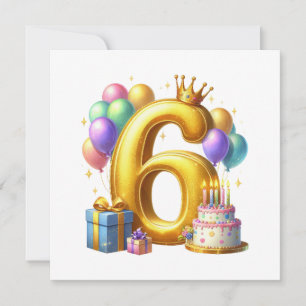 Goldener 6. Geburtstag Einladung