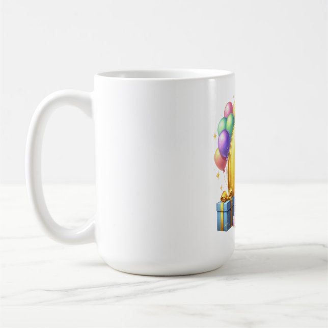 Goldener 6. Geburtstag Kaffeetasse (Links)