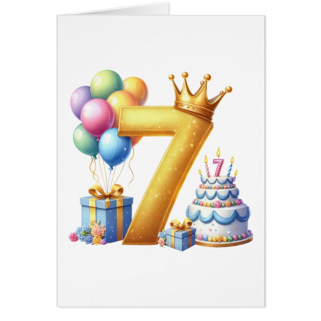 Goldener 7. Geburtstag (Vorne)