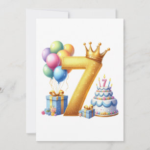 Goldener 7. Geburtstag Dankeskarte