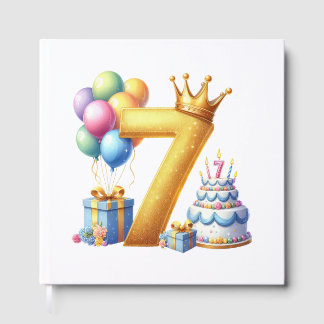 Goldener 7. Geburtstag Gästebuch